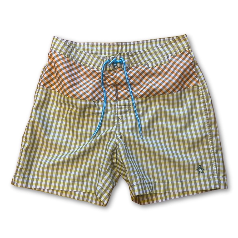 Original Penguin Checkered Swim Shorts M/L size 32